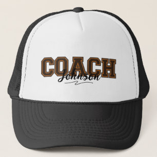 School Colours Personalised Coach-Orange and Brown Trucker Hat