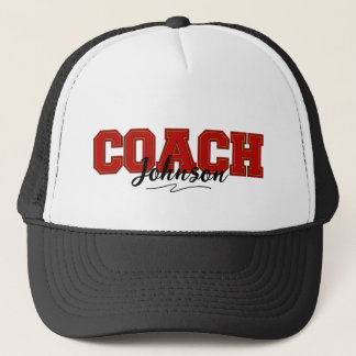School Colours Personalised Coach-Red and Gold Trucker Hat