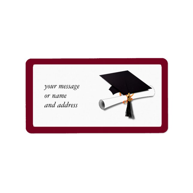 School Colours  Red for The Graduate Label (Front)
