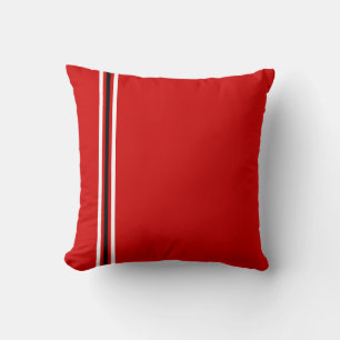 School Colours Red White Black Cushion