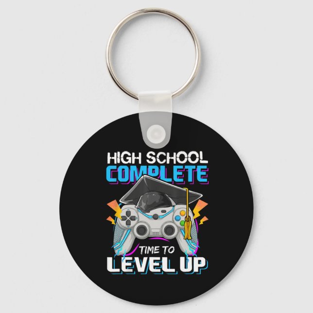 School Complete Time To Level Up Video Game Gradua Key Ring (Front)
