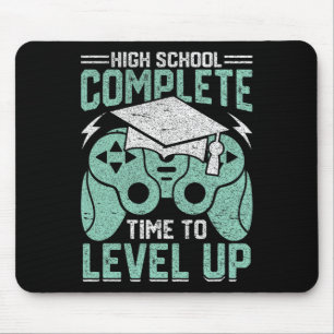 School Complete Time To Level Up Video Game Gradua Mouse Pad