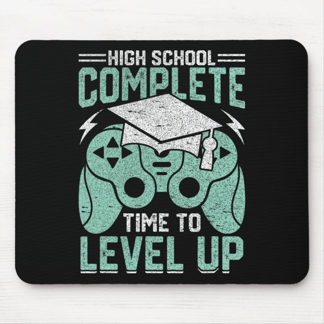 School Complete Time To Level Up Video Game Gradua Mouse Pad (Front)