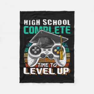 School Complete Video Game Senior Graduation Gift  Fleece Blanket