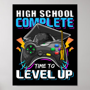 School Complete Video Game Senior Graduation Gift Poster