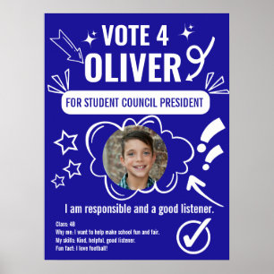 School Council Voting Poster Template for Kids