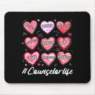 School Counseling Counselor Life Hearts School Val Mouse Pad