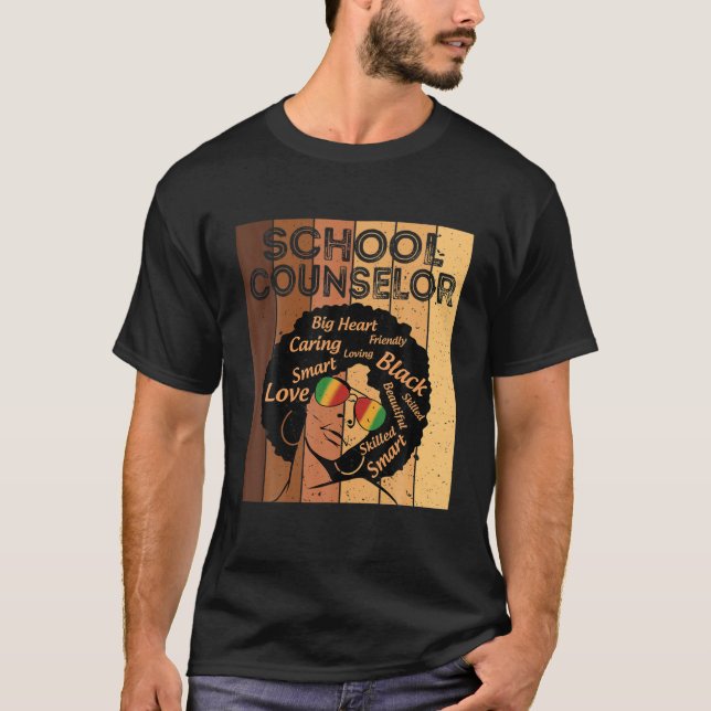 School Counsellor Afro African American Black Hist T-Shirt (Front)