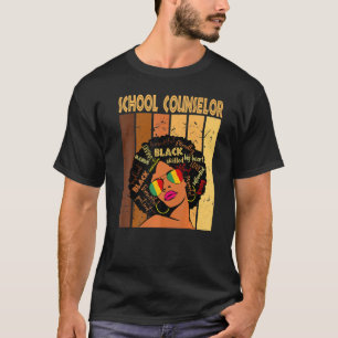 School Counsellor Afro African American Black Hist T-Shirt