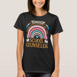 School Counsellor Appreciation Rainbow Teacher Co T-Shirt