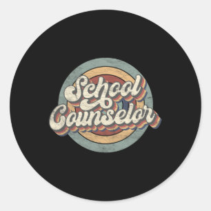 School Counsellor Back To School Teacher Squad Cre Classic Round Sticker