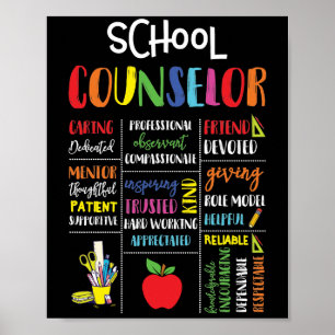 School Counsellor Caring Dedicated Friend Devoted Poster