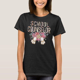 School Counsellor Elementary Easter Bunny Feet Flo T-Shirt