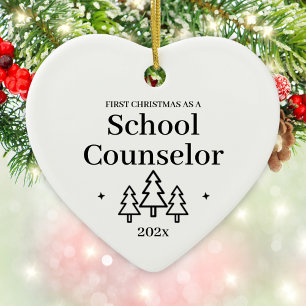 School Counsellor First Christmas Ceramic Ornament