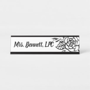 School Counsellor Floral Desk Name Plate