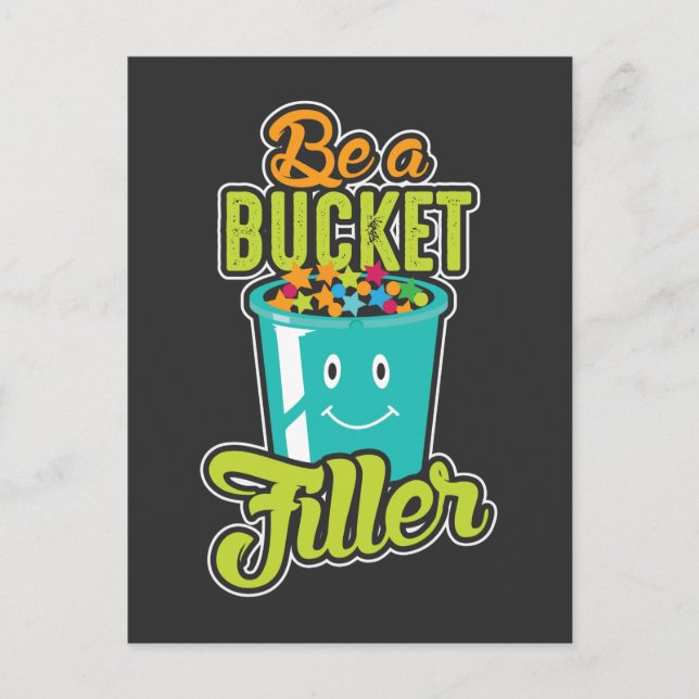 School Counsellor Growth Mindset Be a Bucket Fille Postcard (Front)