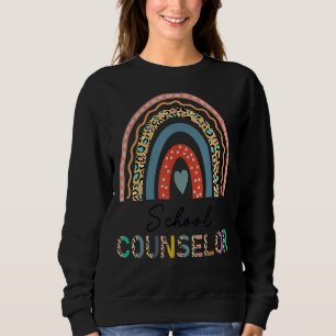 School Counsellor Leopard Rainbow Appreciation Bac Sweatshirt