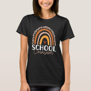 School Counsellor leopard rainbow Counsellor Teach T-Shirt