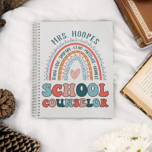 School Counsellor Personalised Gift Rainbow Spiral Notebook