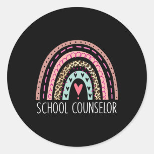 School Counsellor Rainbow Counseling Byck To Schoo Classic Round Sticker