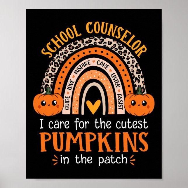 School Counsellor Rainbow Leopard Print Halloween  (Front)