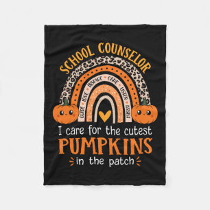 School Counsellor Rainbow Leopard Print Halloween Fleece Blanket