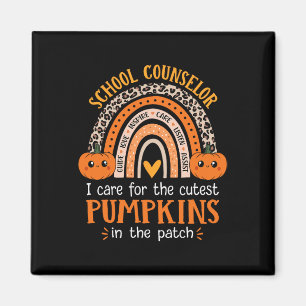 School Counsellor Rainbow Leopard Print Halloween Magnet