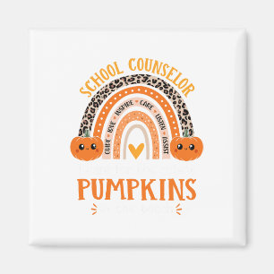 School Counsellor Rainbow Leopard Print Halloween Magnet