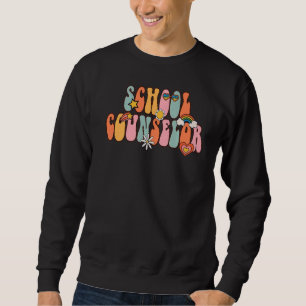 School Counsellor Retro Vintage Groovy Back To Sch Sweatshirt