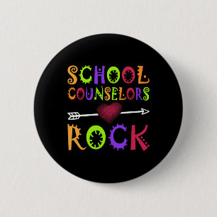 School Counsellor Rock Heart Book School Counselin 6 Cm Round Badge
