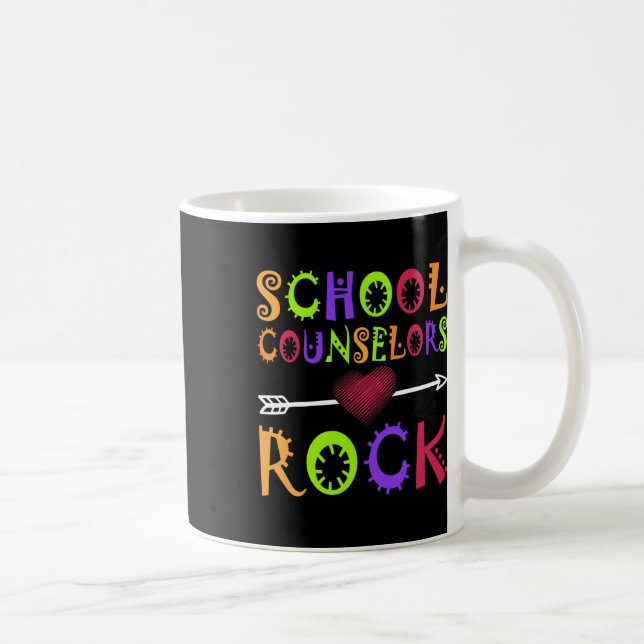 School Counsellor Rock Heart Book School Counselin Coffee Mug (Right)
