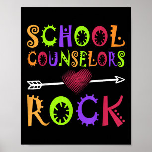 School Counsellor Rock Heart Book School Counselin Poster