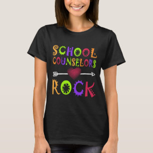 School Counsellor Rock Heart Book School Counselin T-Shirt