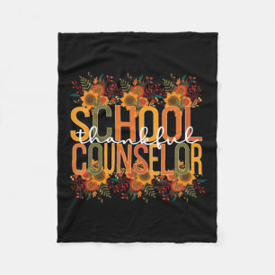 School Counsellor Thanksgiving School Counseling Fleece Blanket