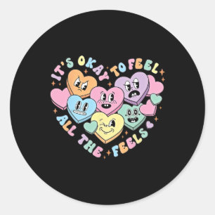 School Counsellor Valentine, Mental Health Valenti Classic Round Sticker