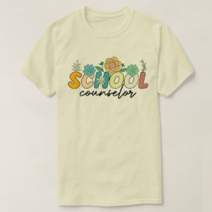 School Counsellor Wildflower Teacher Cute Mum Funn T-Shirt