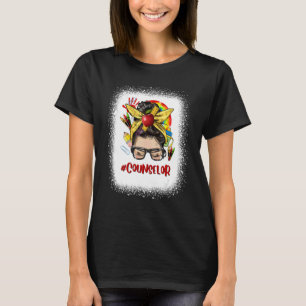 School Counsellor Womens Messy Bun Hair Back To S T-Shirt