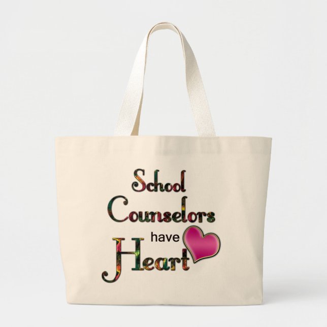 School Counsellors Have Heart Large Tote Bag (Front)