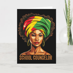 School Counselor Afro African American Black Histo Card
