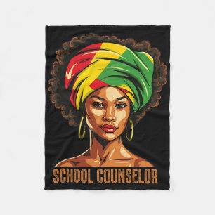 School Counselor Afro African American Black Histo Fleece Blanket