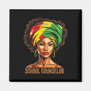 School Counselor Afro African American Black Histo Magnet