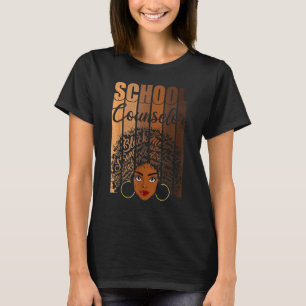 School Counselor Black History Queen Melanin Afric T-Shirt