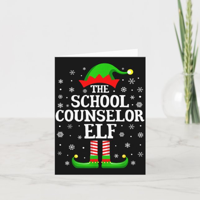 School Counselor Elf Funny Christmas Family Matchi Card (Front)