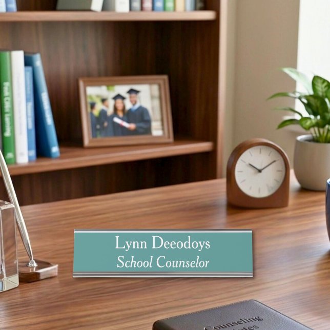 School Counselor Green Desk Name Plate (Creator Uploaded)