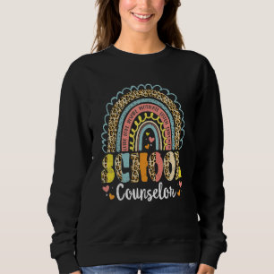 School Counselor Rainbow Leopard School Counseling Sweatshirt