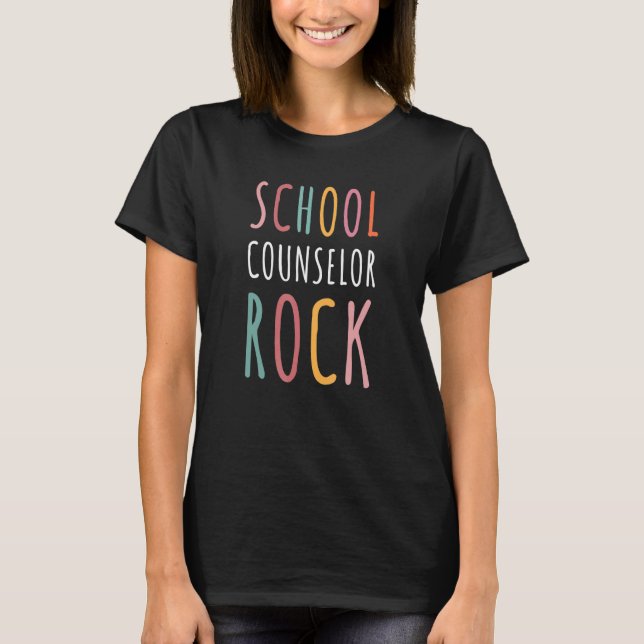 School Counselor Rock  Appreciation T-Shirt (Front)