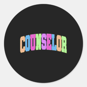School Counselor Squad Teacher Retro Back To Schoo Classic Round Sticker