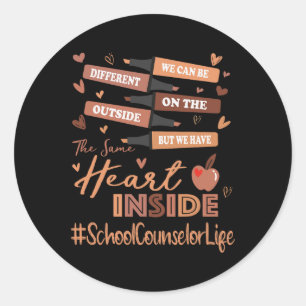 School Counselor We Can Be Different Black History Classic Round Sticker