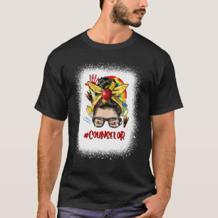 School Counselor Womens Messy Bun Hair  Back To Sc T-Shirt