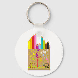 'School' Crayons Key Ring